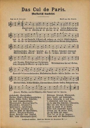 Münchener Volksschriften, [57]. Das Cul de Paris und andere neueste Couplets & Lieder