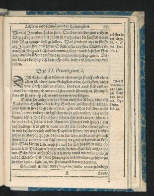 Das eylffte Privilegium. Lästern und schmähen der Calvinisten.