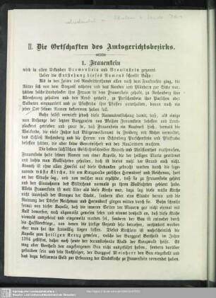 II. Die Ortschaften des Amtsgerichtsbezirks