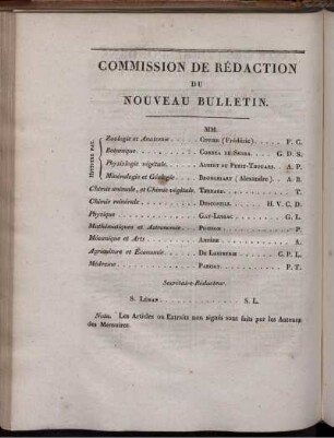 Comission de Rédaction du Nouveau Bulletin
