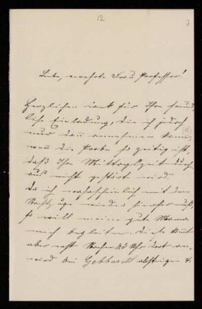Nr. 7: Brief von Emma Grosscurth (später verheiratete Forkel) an Anna de Lagarde, Kassel, 6.1.1885