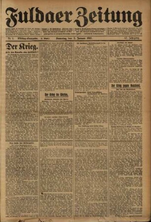 Zweite Ausgabe vom Samstag, den 02. Januar 1915.