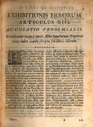 Responsio Danielis Papebrochii ... ad Exhibitionem Errorum per Sebastianum a S. Paulo ... evulgatam anno 1693 Coloniae, 2
