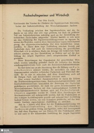 Fachschulingenieur und Wirtschaft