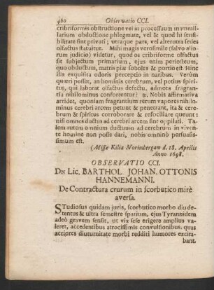 Observatio CCI. - CCXX.