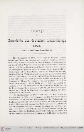 12: Beiträge zur Geschichte des deutschen Bauernkriegs 1525
