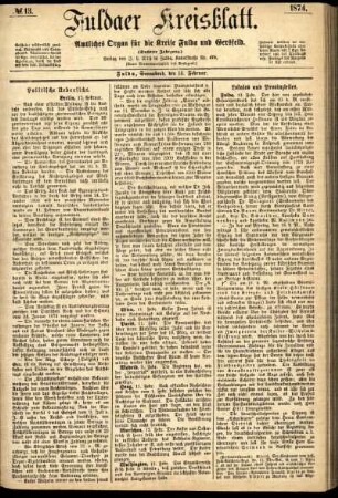 Ausgabe vom Samstag, den 14. Februar 1874.