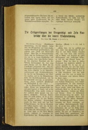 ¬Die¬ Seligpreisungen der Bergpredigt und Jesu Aussprüche über die innere Wahrnehmung