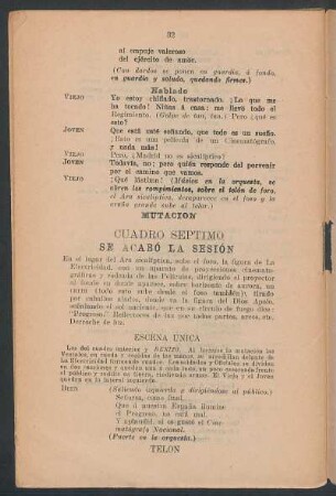 Cuadro séptimo - Se acabó la sesión