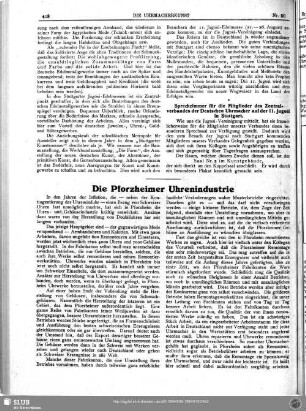 Die Pforzheimer Uhrenindustrie