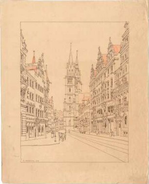 Pfann, Paul; Nürnberg, Königstr. 33-37; Wohn- und Geschäftshaus L. Ostermayr - Perspektive