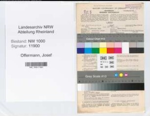 Entnazifizierung Josef Offermann, geb. 12.02.1901 (Buchhalter)