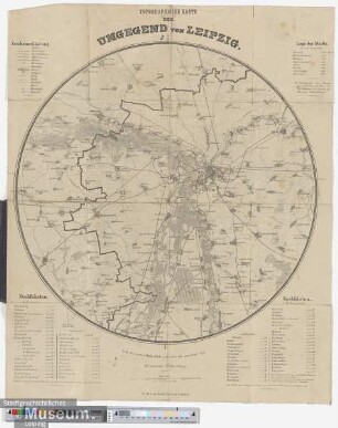 Topographische Karte der Umgegend von Leipzig