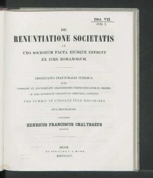 VII. [Dissertationen]