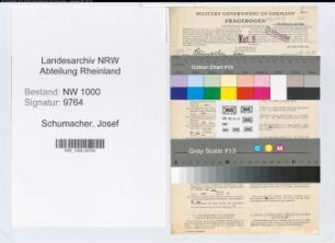 Entnazifizierung Josef Schumacher, geb. 17.03.1890 (Beamter)