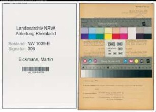 Entnazifizierung Martin Eickmann , geb. 06.09.1883 (Versandleiter)