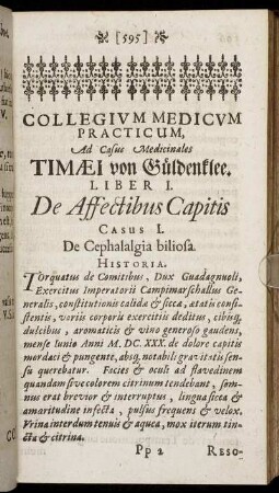 Collegium Medicum Practicum, Ad Casus Medicinales Timaei von Güldenklee