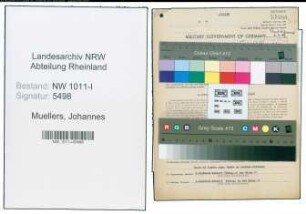 Entnazifizierung Johannes Muellers , geb. 08.10.1911 (Polizeianwaerter)