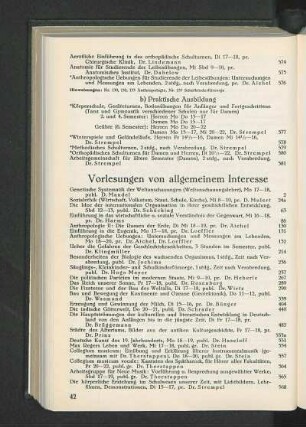 Vorlesungen von allgemeinem Interesse
