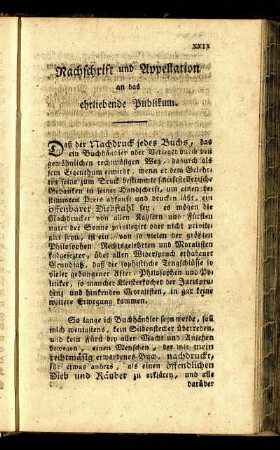 Nachschrift und Appellation an das ehrliebende Publikum.