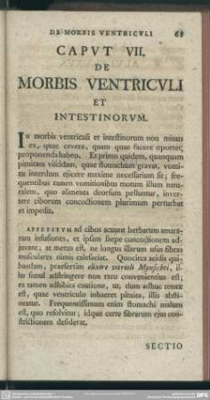 Caput VII. De Morbis Ventriculi Et Intestinorum