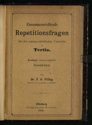 Tertia, Erg.-H.: Zoologie: Insekten