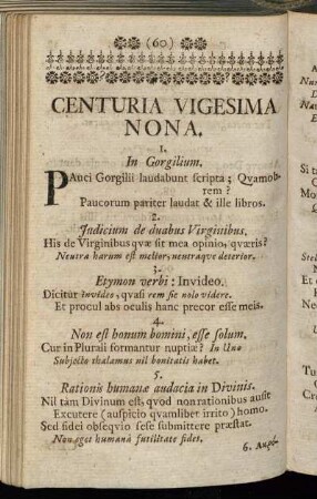 Centuria Vigesima Nona.