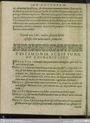 Testimonia Scripturae De Exinanitione