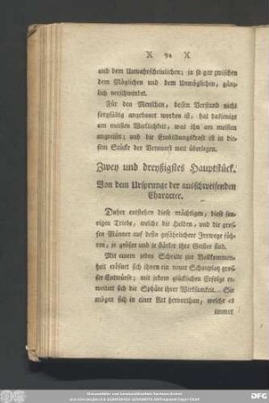 Zwey und dreyßigstes Hauptstück. Von dem Ursprunge der ausschweifenden Character.