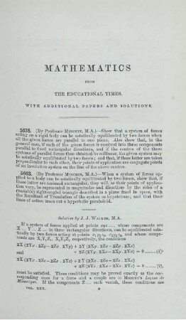 Mathematics from the educational times. [5628. - 5796.]