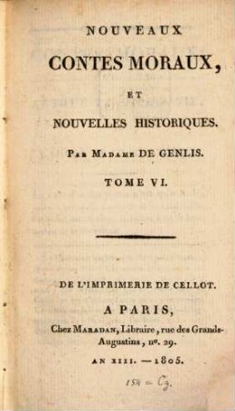 Nouveaux Contes Moraux, Et Nouvelles Historiques, 6