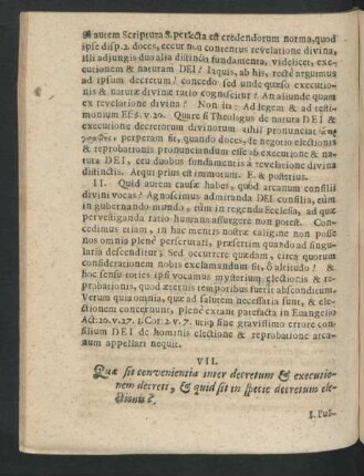 VII. Quae sit convenientia inter decretum & executionem decreti, & quid sit in specie decretum electionis?