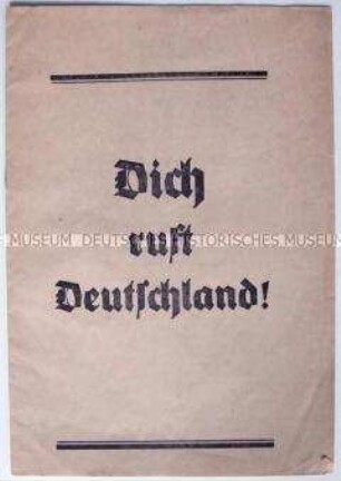 Propagandaschrift der NSDAP zur "Reichstagswahl" im November 1933