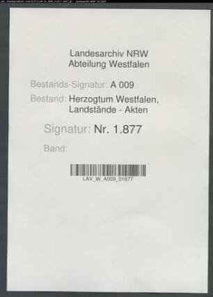 Feuerstättenregister der Stadt Balve