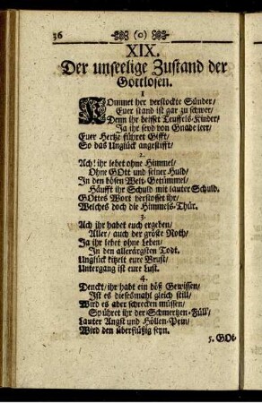 XIX. Der unseelige Zustand der Gottlosen.