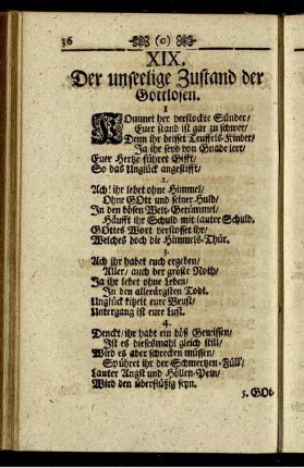 XIX. Der unseelige Zustand der Gottlosen.