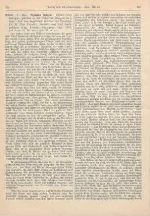 259-261 [Rezension] Müller, F. Max, Physische Religion