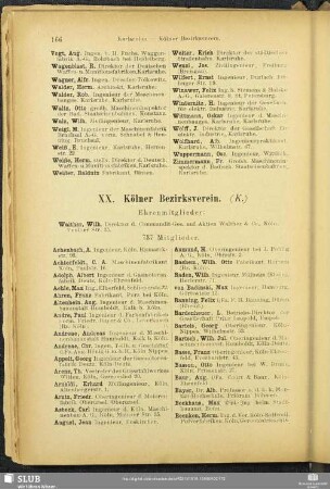 XX. Kölner Bezirksverein.