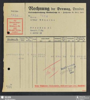 Drewag, Dresden : Verbrauchsabrechnung