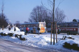 Bahnhof: Zentraler Omnibusbahnhof im Winter