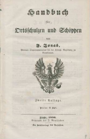 Handbuch für Ortsschulzen und Schöppen