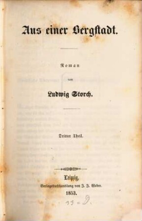 Aus einer Bergstadt : Roman, 3