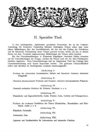 II. Specieller Theil.