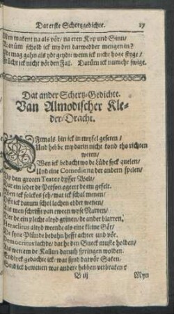 Dat ander Schertz-Gedichte. Van Almodischer Kleder-Dracht.