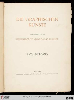 27: Die Graphischen Künste