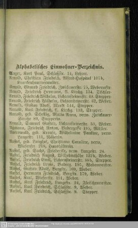 Einwohnerverzeichnis : Alphabetisches Einwohner-Verzeichnis