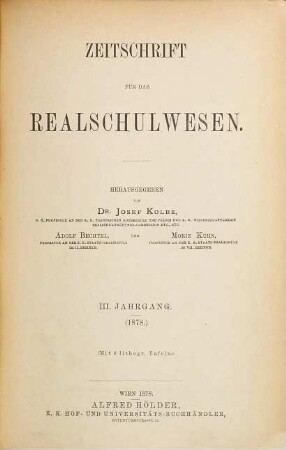 Zeitschrift für das Realschulwesen. 3, 3. 1878
