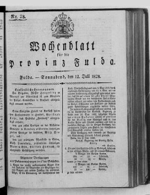 Nr. 28, Ausgabe vom 12. Juli 1828