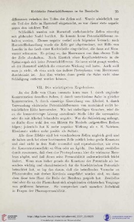 VII. Die wichtigsten Ergebnisse