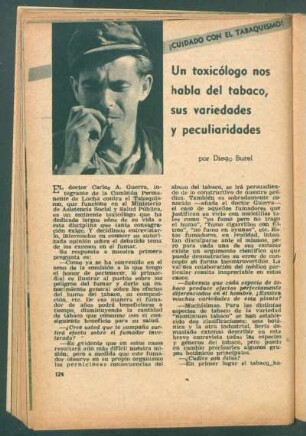 Un toxicólogo nos habla del tabaco, sus variedades y peculiaridades : ¡Cuidado con el tabaquismo!